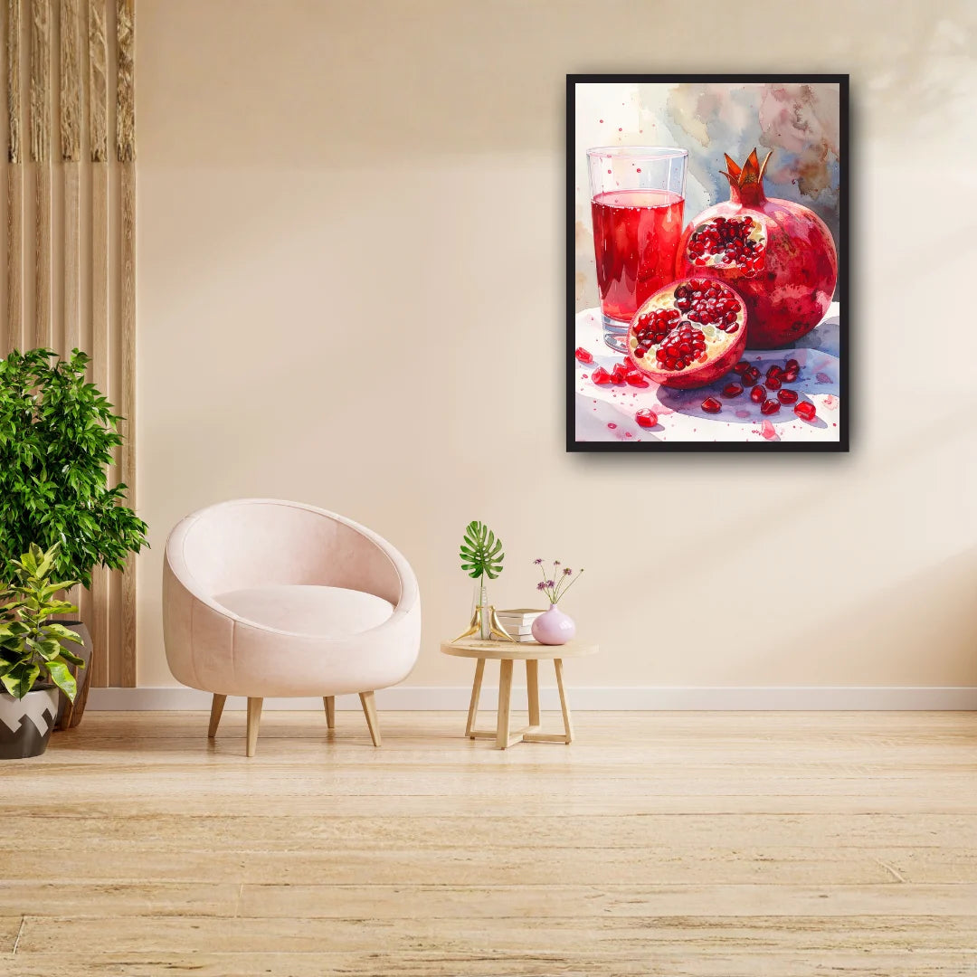 Pomegranate Juice Watercolor Print