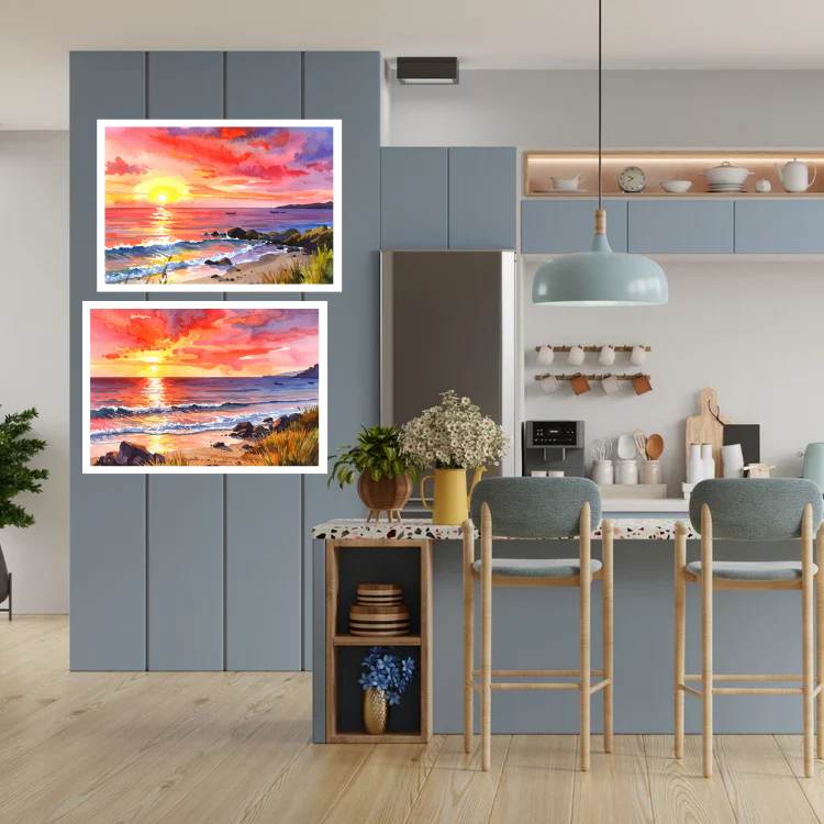 Seaside Ember - Set Of 2 - Wall Art Canvas WallArtVibes