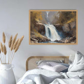 Autumn Rocky Waterfall Canyon - Wall Art Canvas WallArtVibes