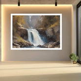 Autumn Rocky Waterfall Canyon - Wall Art Canvas WallArtVibes