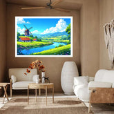 Countryside Windmill - Wall Art Canvas WallArtVibes