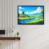 Countryside Windmill - Wall Art Canvas WallArtVibes