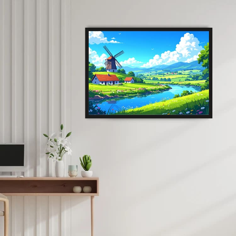 Countryside Windmill - Wall Art Canvas WallArtVibes