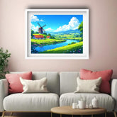 Countryside Windmill - Wall Art Canvas WallArtVibes