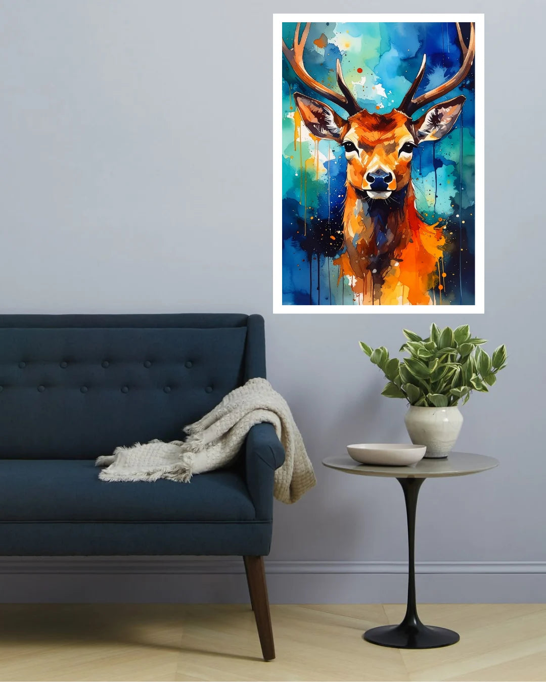Vibrant Stag Majesty – Wall Art Canvas