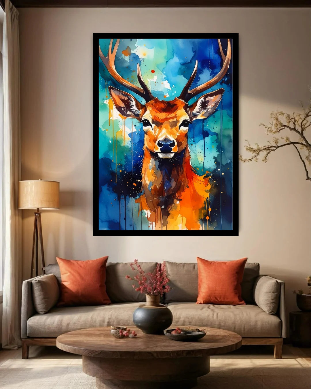 Vibrant Stag Majesty – Wall Art Canvas