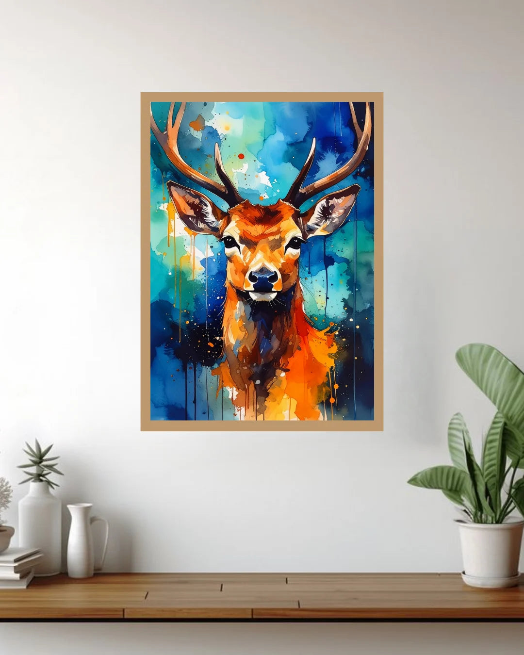 Vibrant Stag Majesty – Wall Art Canvas