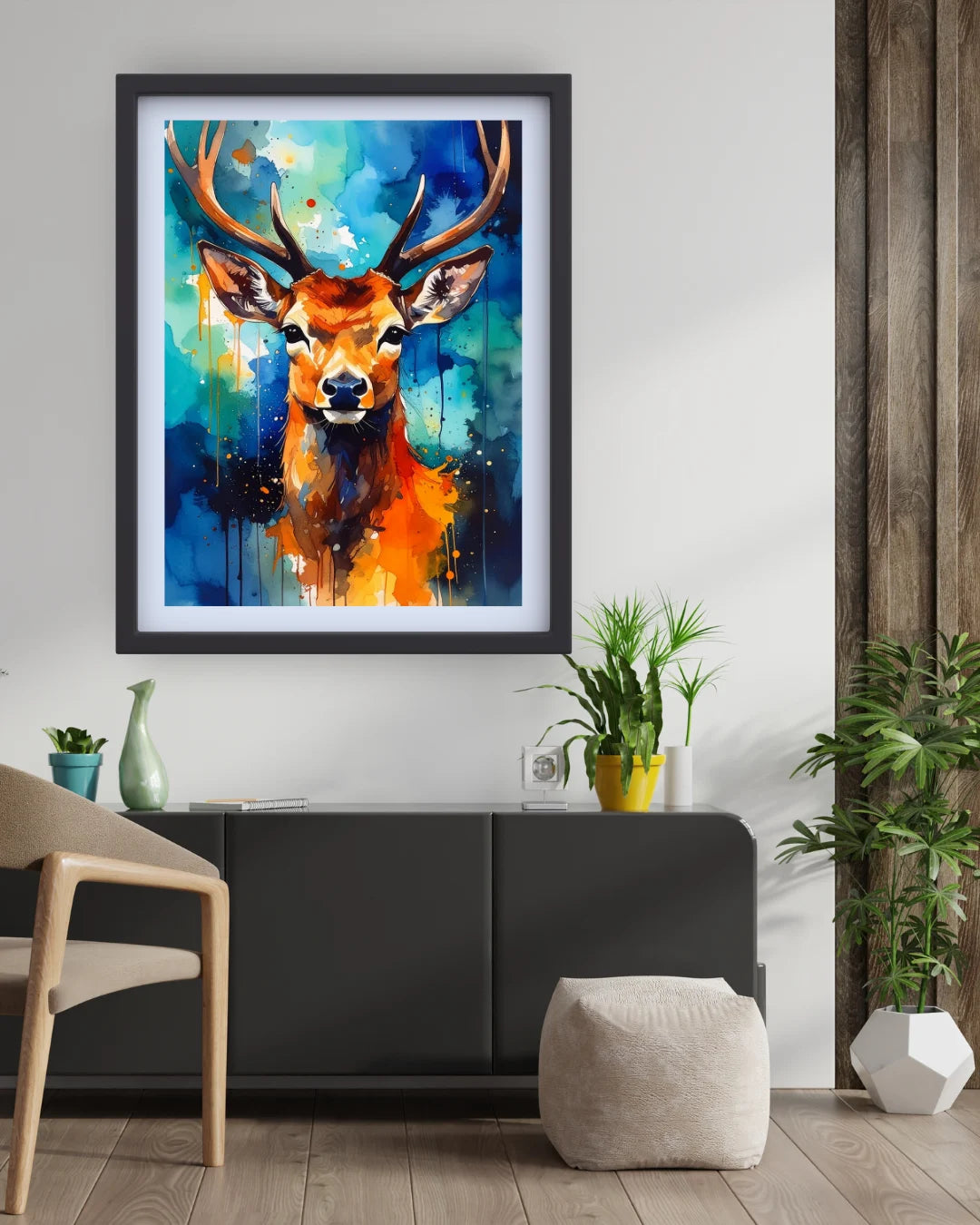 Vibrant Stag Majesty – Wall Art Canvas