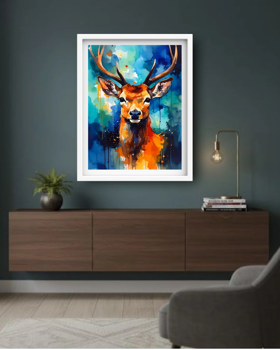 Vibrant Stag Majesty – Wall Art Canvas