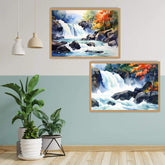 Autumn Waterfall - Set Of 2 - Wall Art Canvas WallArtVibes
