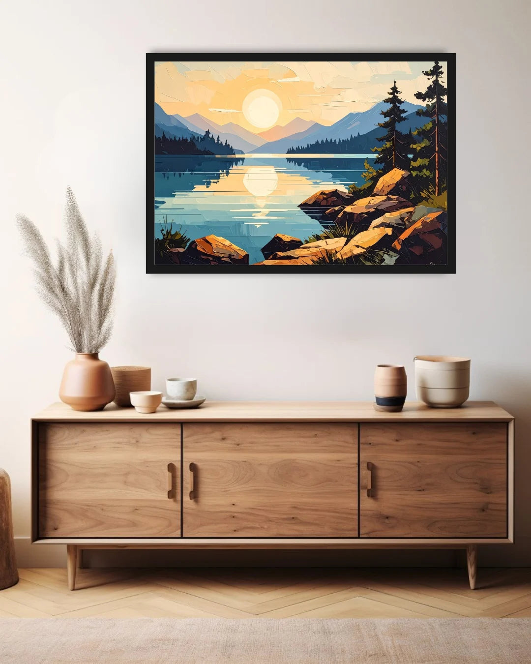 Horizon Calm: Sunset Vista  - Wall Art Canvas