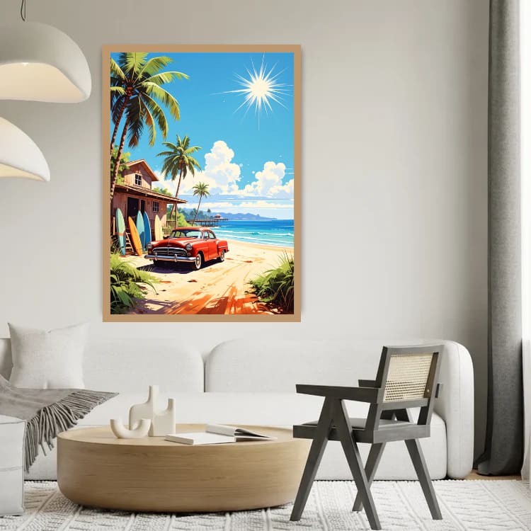 Island Cruiser: The Vintage Beach Escape - Wall Art Canvas WallArtVibes