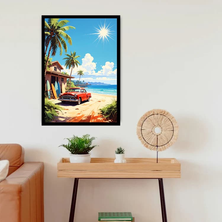 Island Cruiser: The Vintage Beach Escape - Wall Art Canvas WallArtVibes