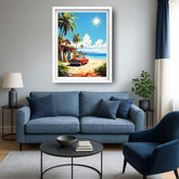 Island Cruiser: The Vintage Beach Escape - Wall Art Canvas WallArtVibes