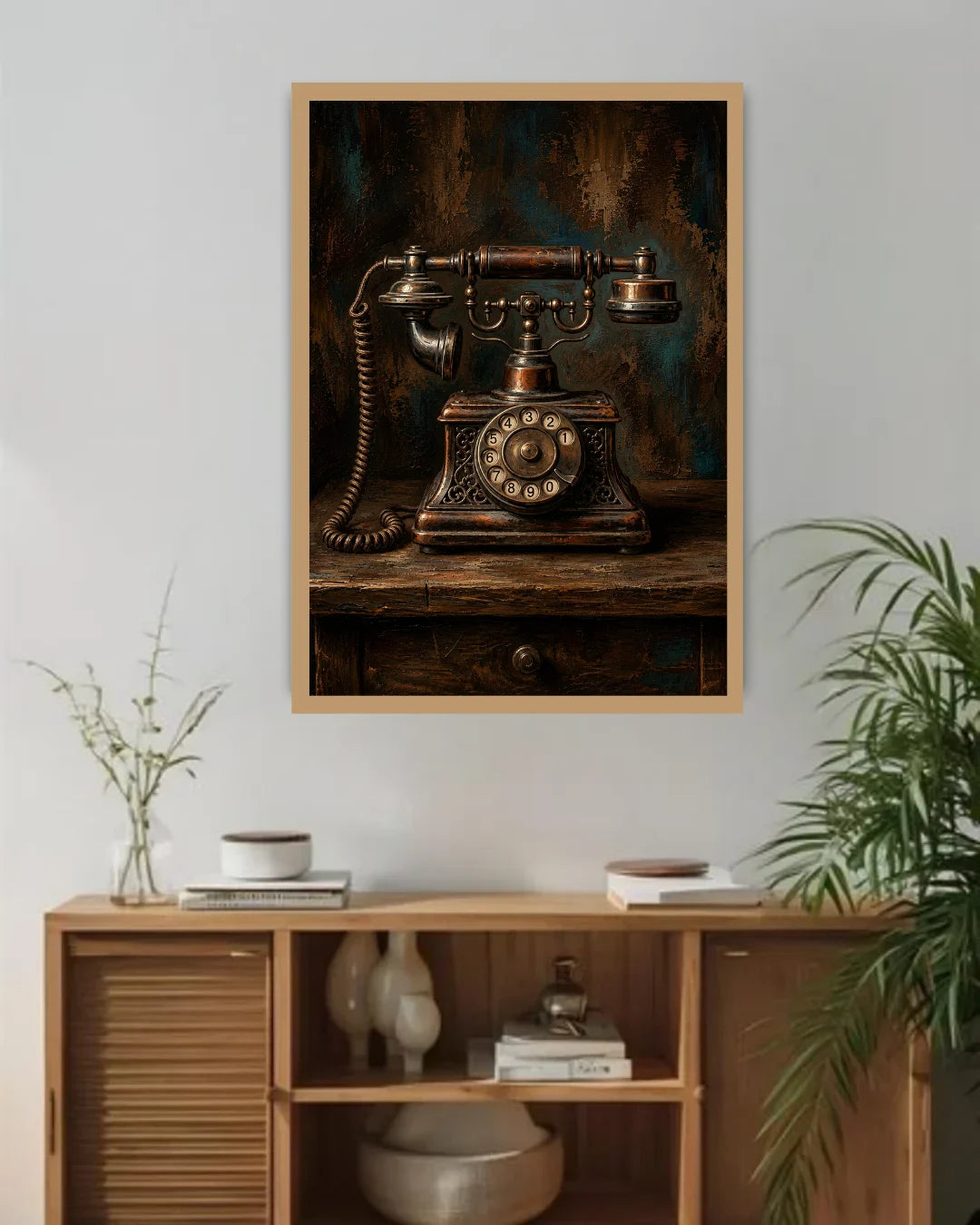 Vintage Rotary Telephone Art - Wall Art Canvas WallArtVibes