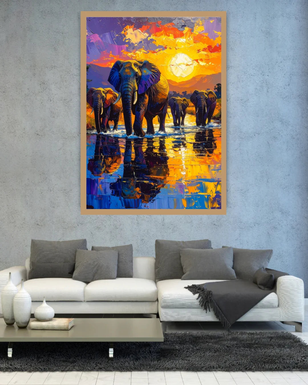 African Elephant Sunset – Wall Art Canvas