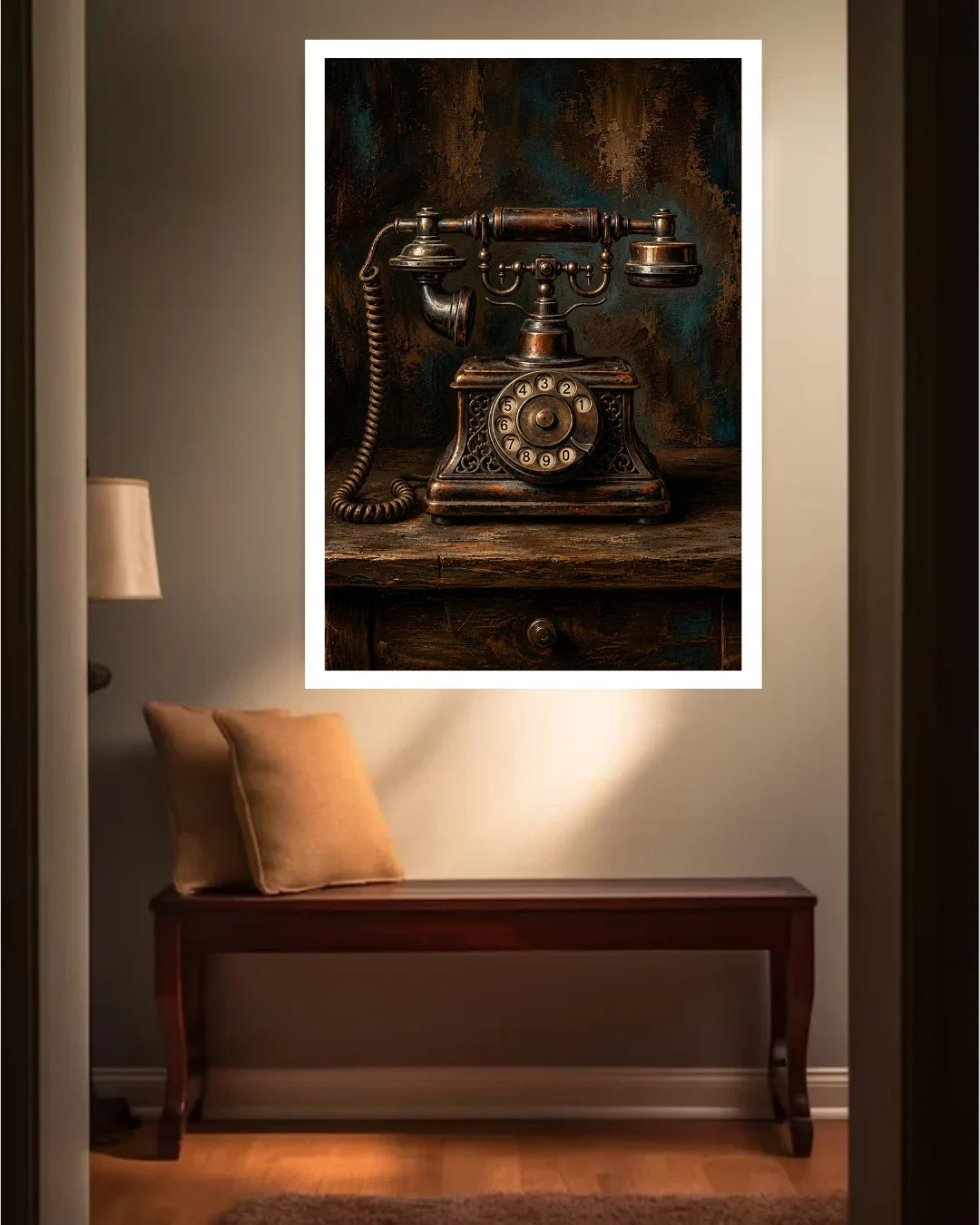Vintage Rotary Telephone Art - Wall Art Canvas WallArtVibes