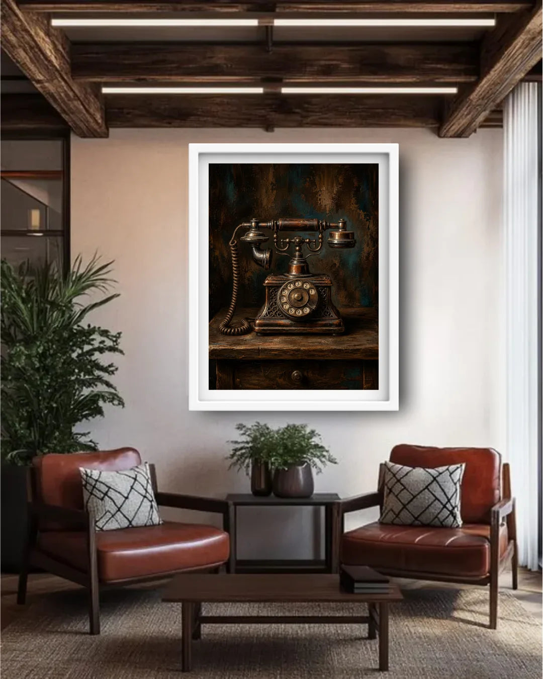 Vintage Rotary Telephone Art - Wall Art Canvas WallArtVibes
