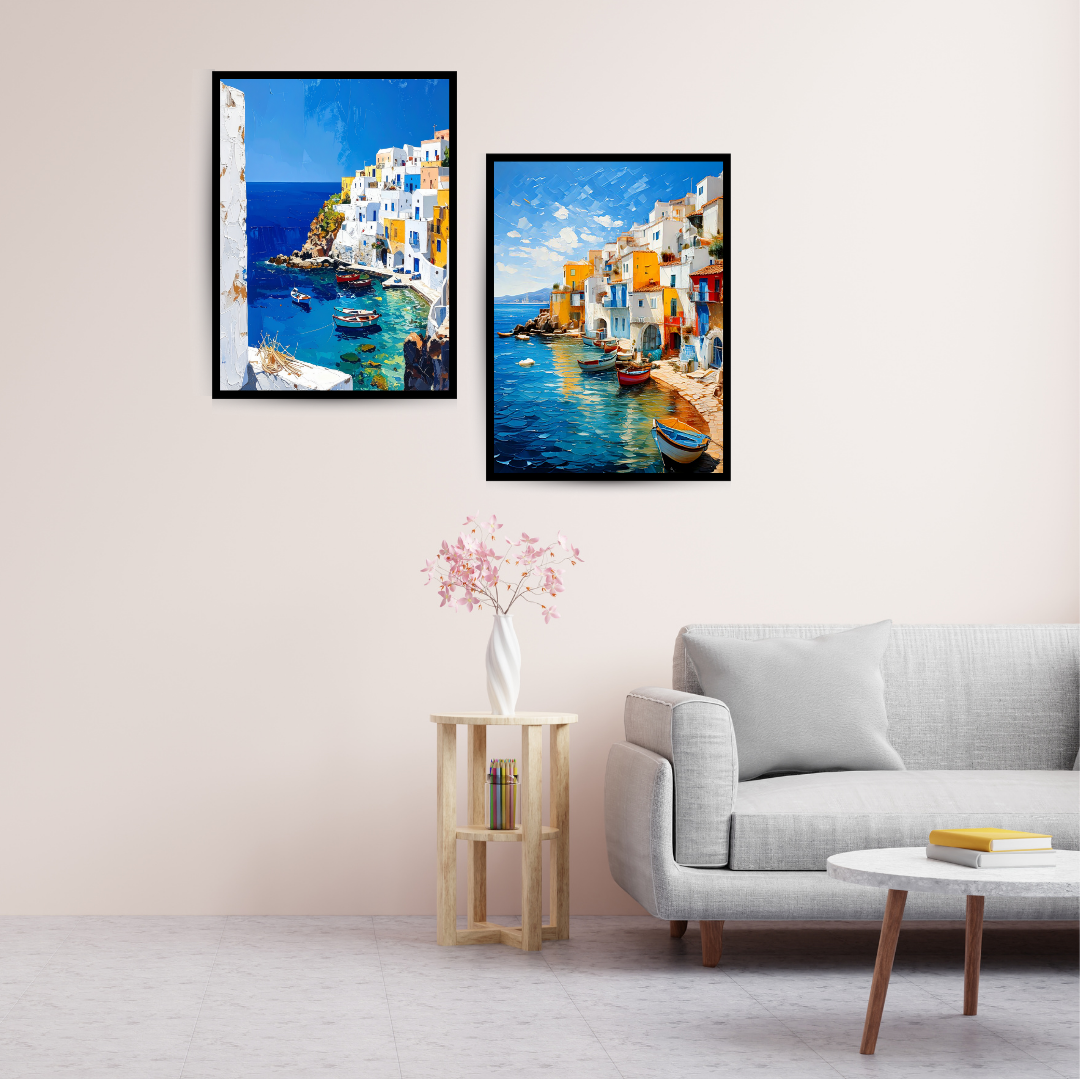 Coastal Village - Set Of 2 – Wall Art Canvas