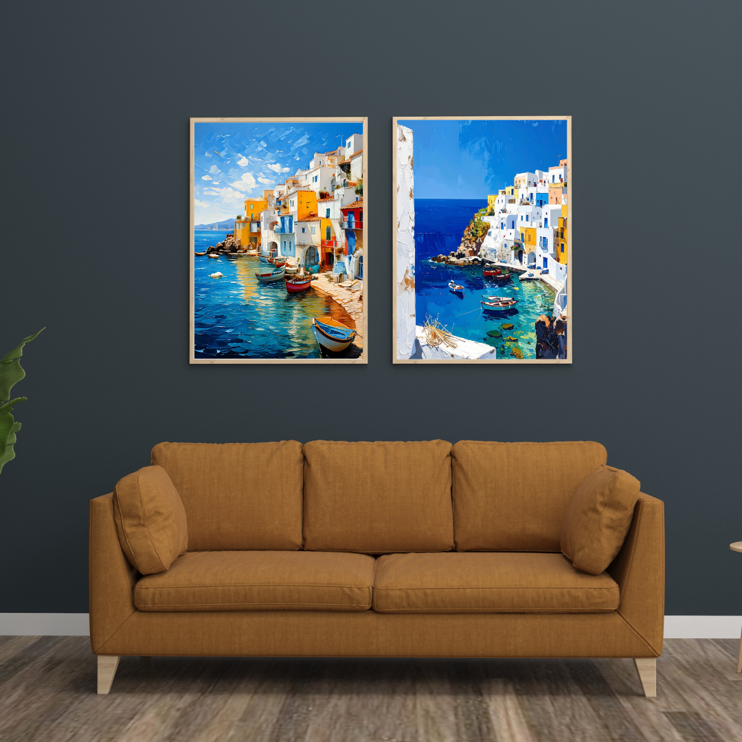 Coastal Village - Set Of 2 – Wall Art Canvas