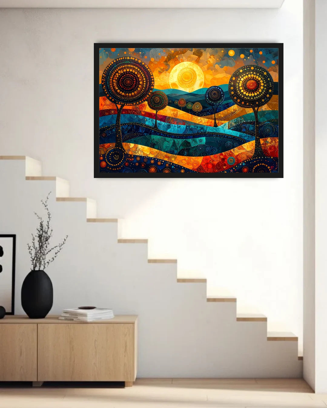 Abstract Sun Landscape - Wall Art  Canvas WallArtVibes
