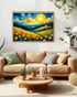 Golden Sunlit Hills Landscape - Wall Art Canvas WallArtVibes