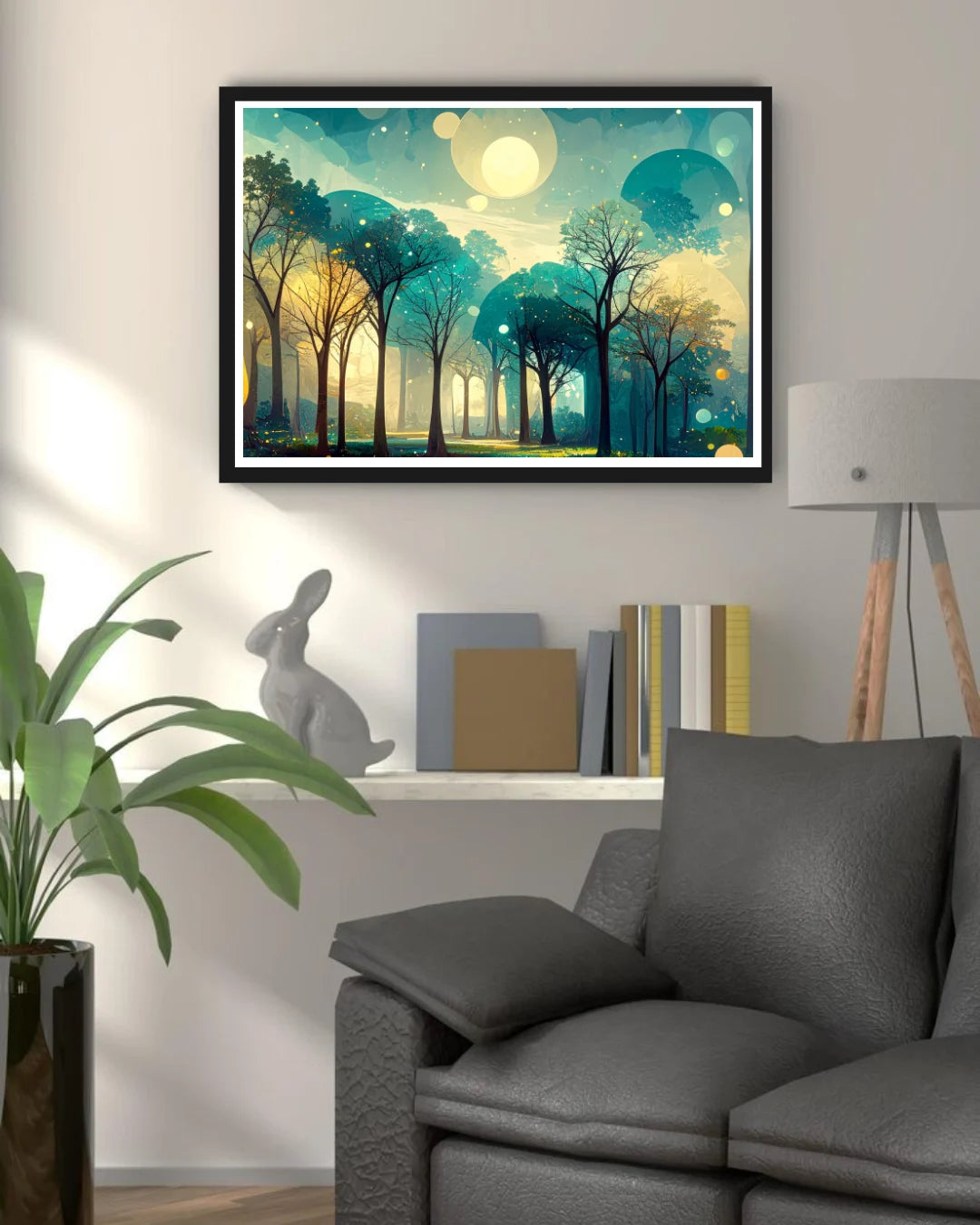 Moonlit Forest Modern - Wall Art Canvas