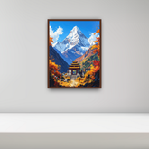 Snowy mountain canvas wall art painting
