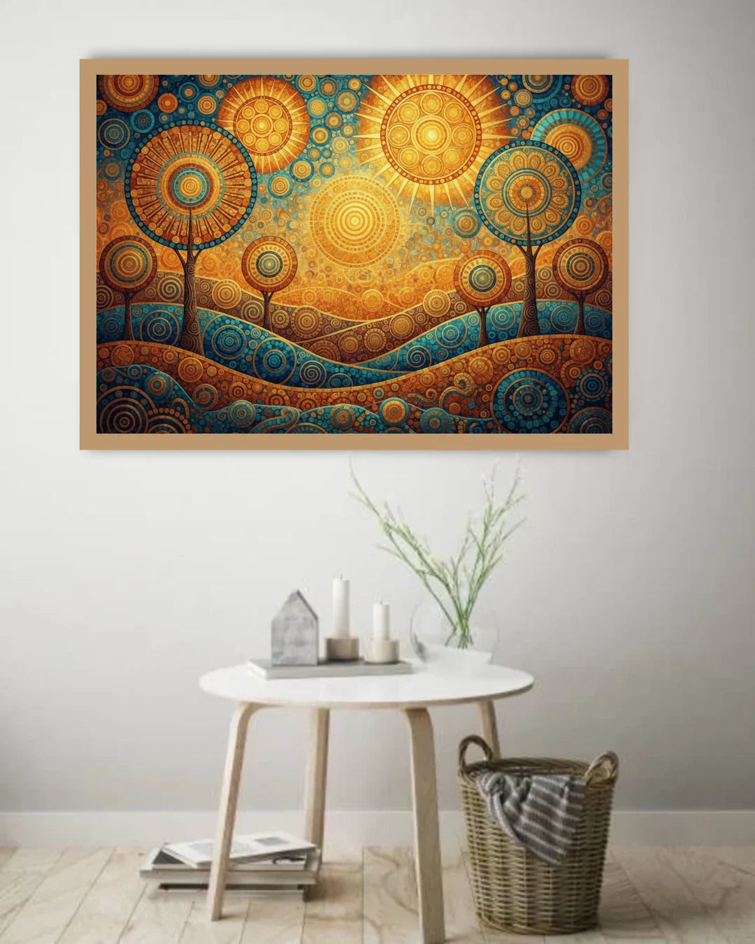 Golden Abstract Landscape Modern - Wall Art Canvas WallArtVibes