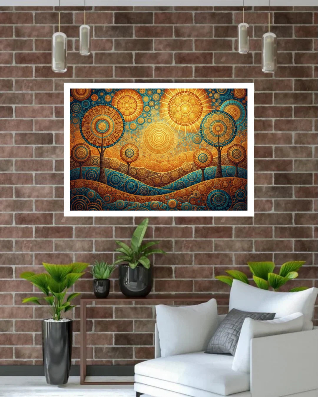 Golden Abstract Landscape Modern - Wall Art Canvas WallArtVibes