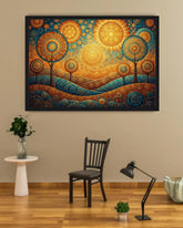 Golden Abstract Landscape Modern - Wall Art Canvas WallArtVibes