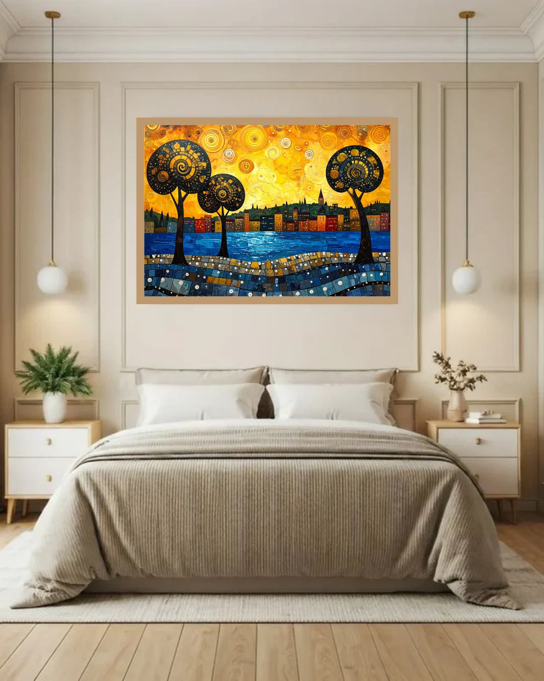 Golden Horizon Landscape Modern - Wall Art Canvas WallArtVibes