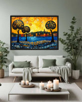 Golden Horizon Landscape Modern - Wall Art Canvas WallArtVibes