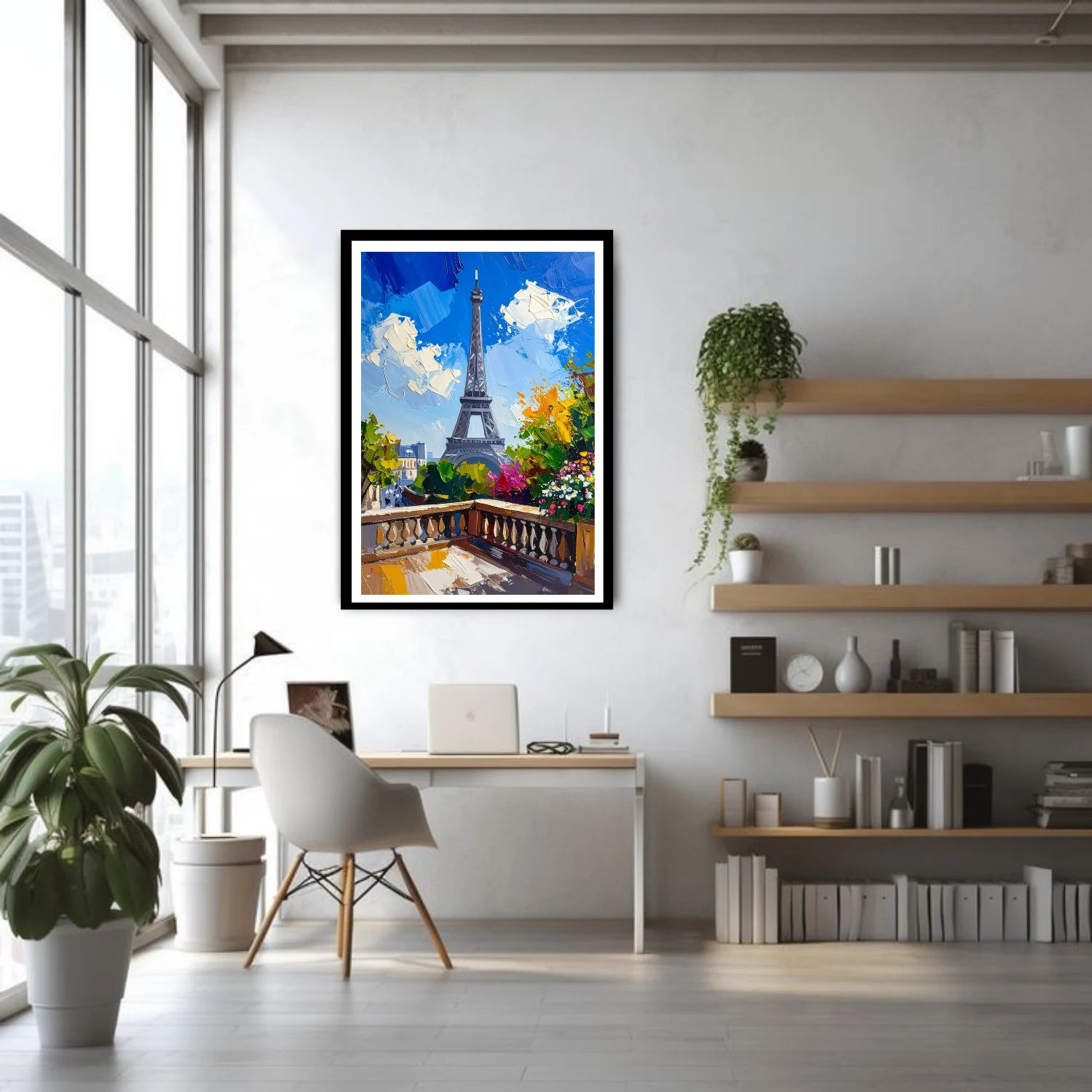 Paris skyline Eiffel Tower canvas painting
