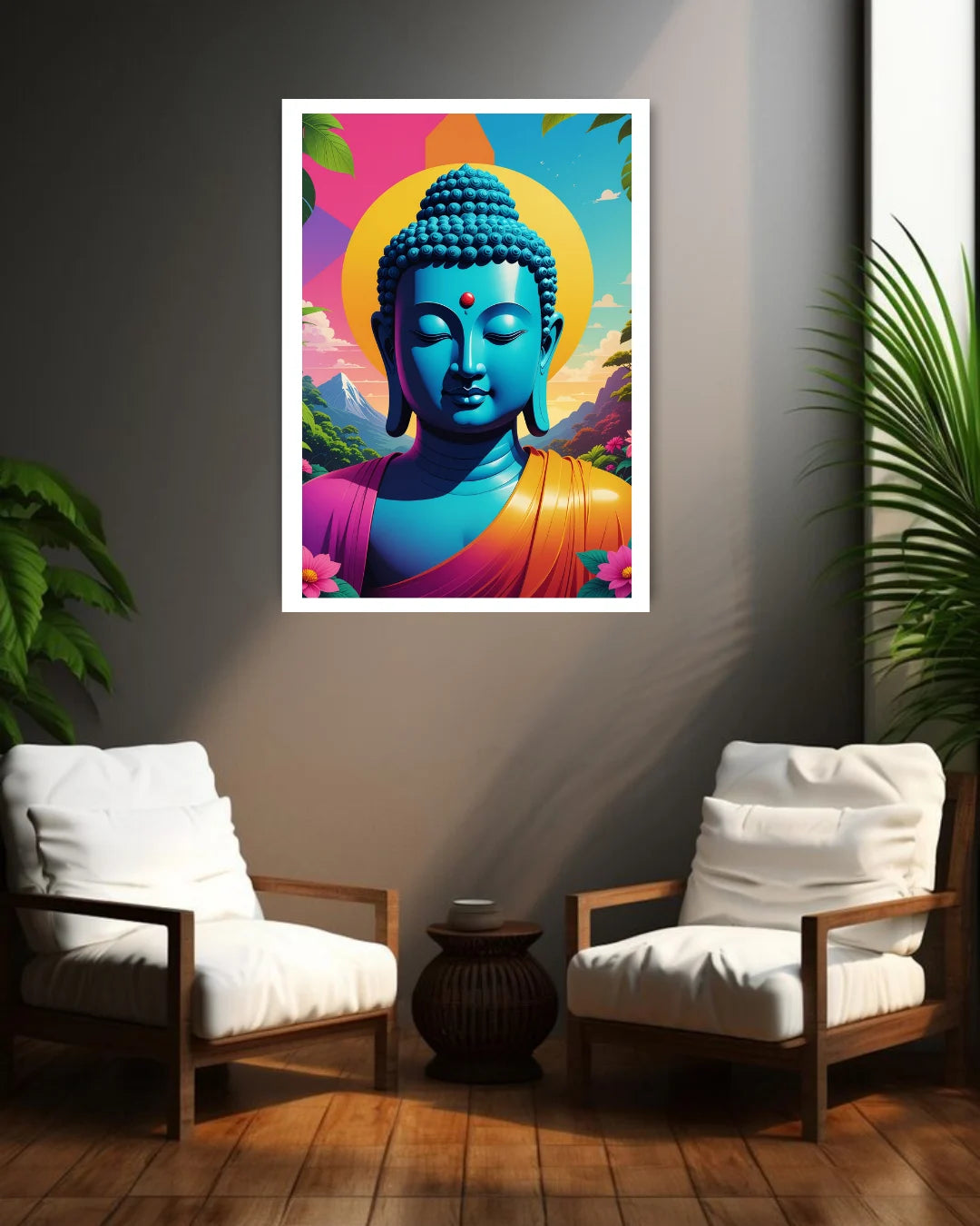 Vibrant Meditative Portrait - Wall Art Canvas