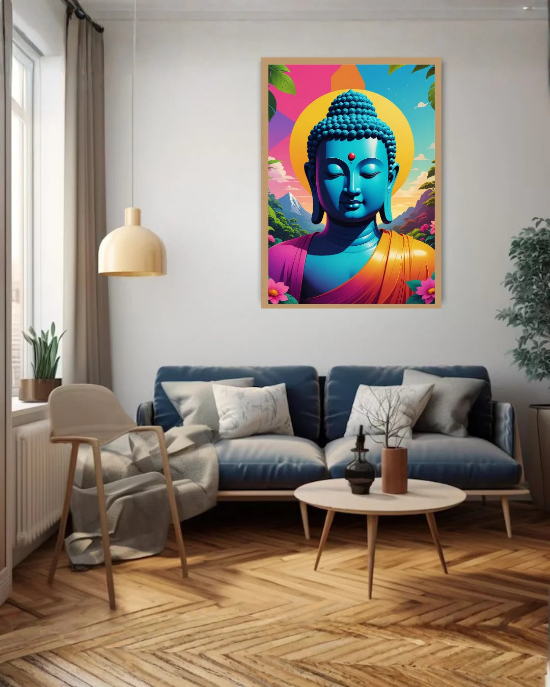 Vibrant Meditative Portrait - Wall Art Canvas