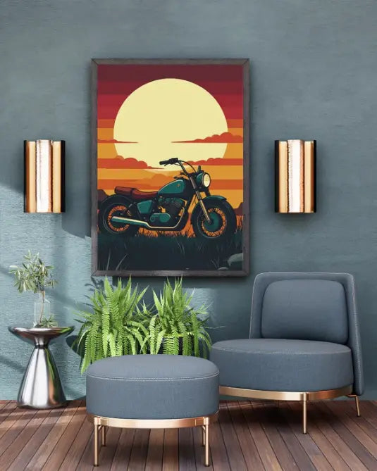 Vintage Motorcycle - Wall Art Canvas