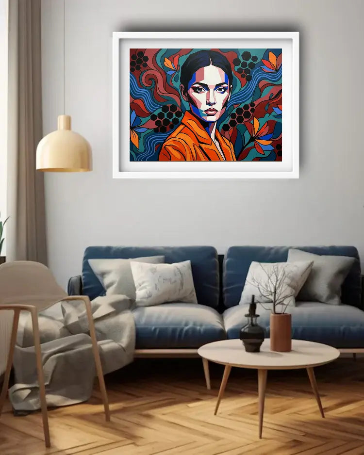 Abstract Colorful Woman Portrait – Wall Art Canvas WallArtVibes