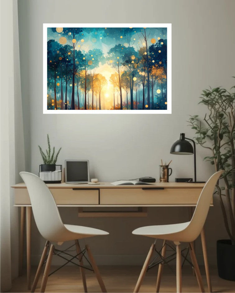 Abstract Moonlit Forest Lake - Wall Art Canvas (Copy)