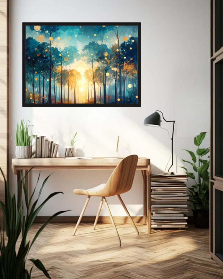 Abstract Moonlit Forest Lake - Wall Art Canvas (Copy)
