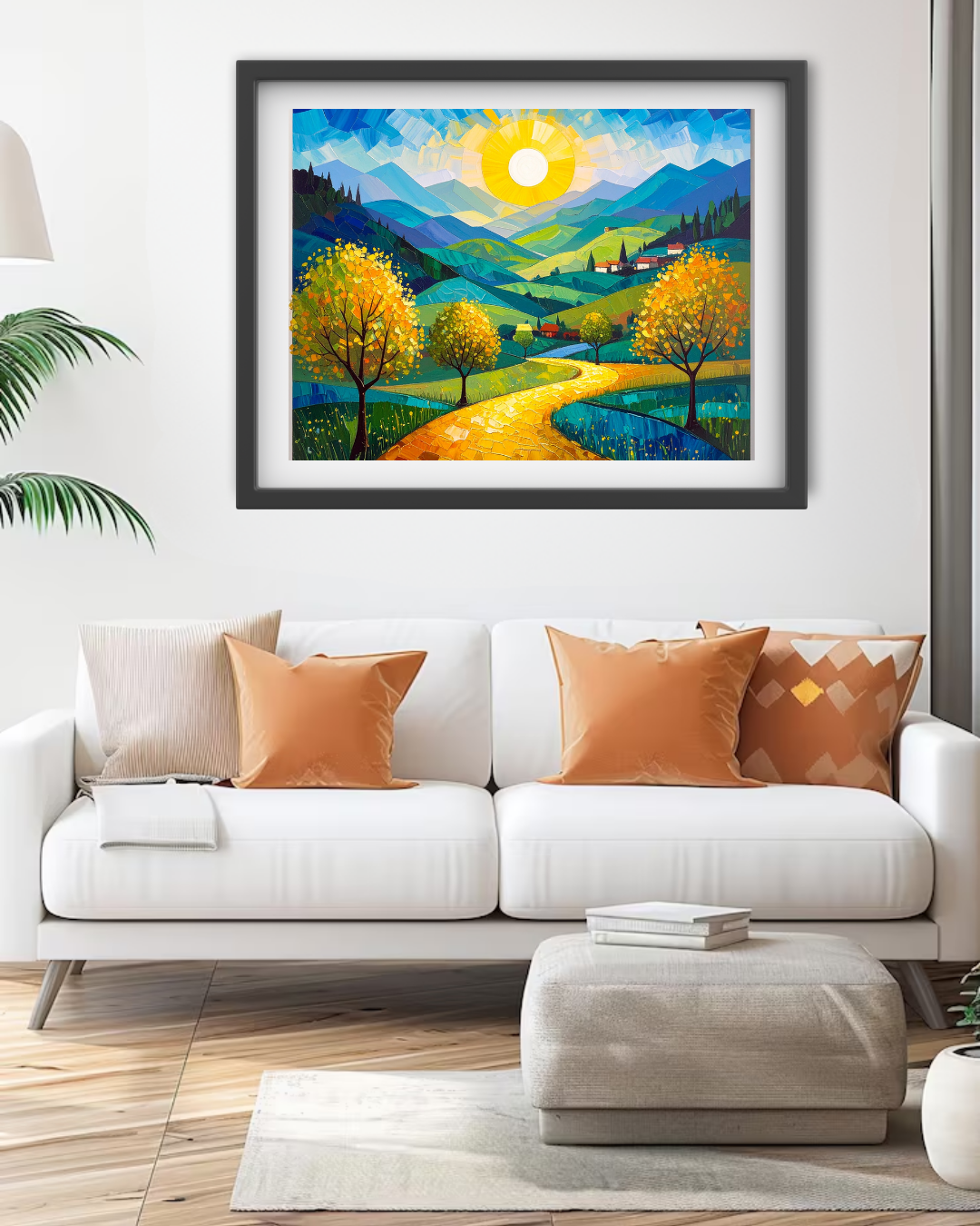 Abstract Sunny Hills Landscape - Wall Art Canvas