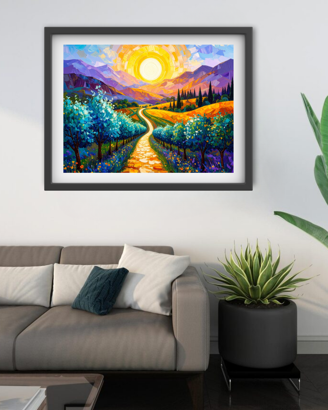 Abstract Sunset Hills Landscape - Wall Art Canvas