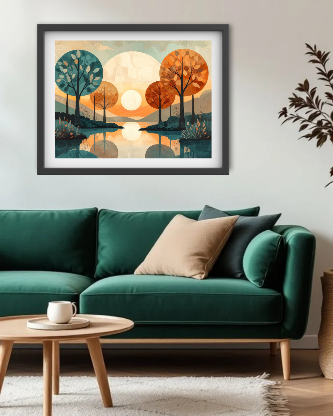 Abstract Twin Tree Reflection Landscape - Wall Art Canvas