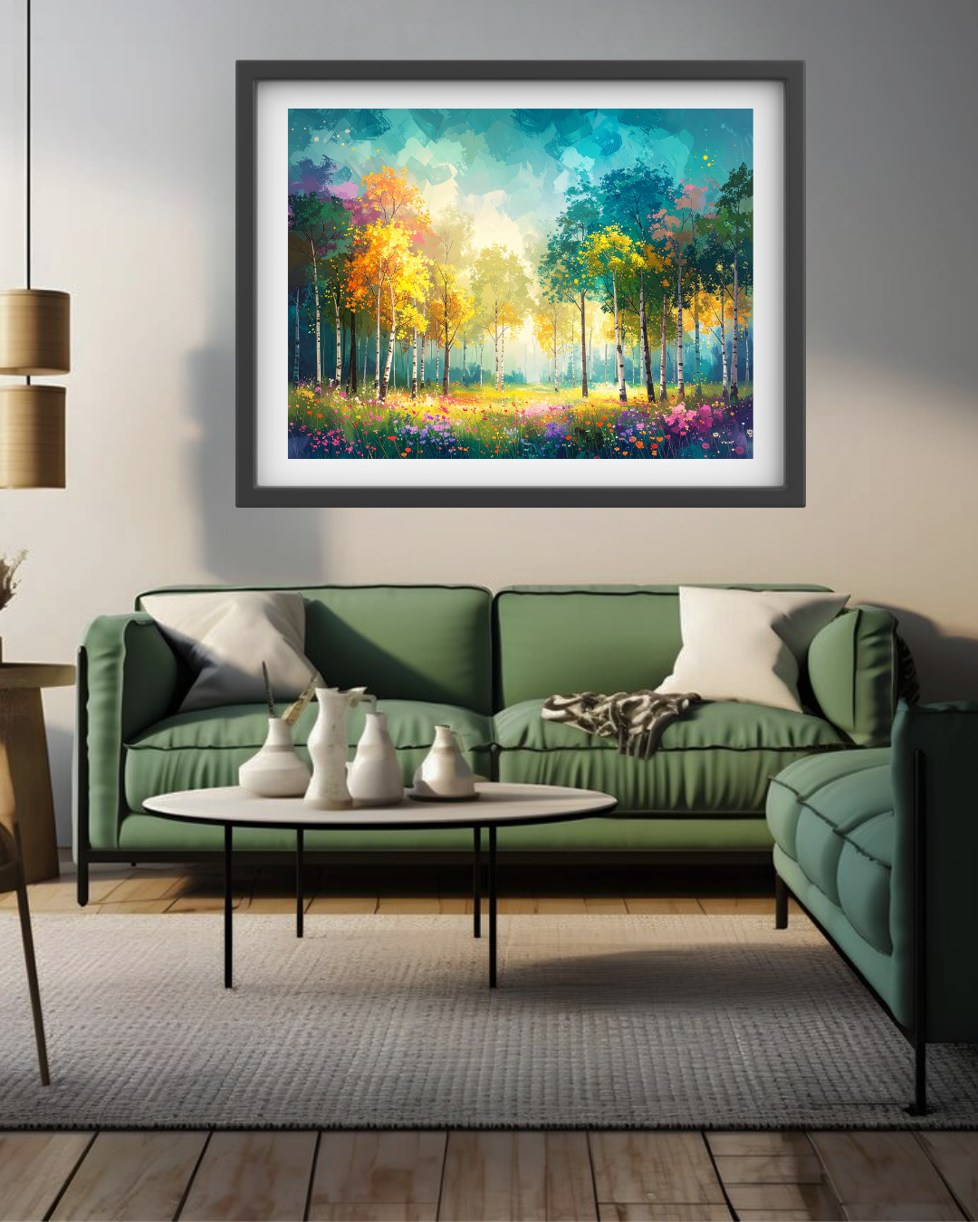 Abstract Warm Forest Landscape - Wall Art Canvas