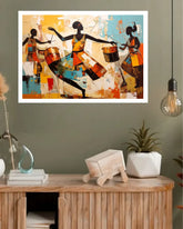 Abstract African Dance Wall Art Canvas Painting for Modern Living Room Decor