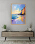 Abstract Coastal Landscape Wall Art Canvas Painting for Modern Living Room Decor