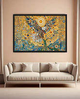 Colorful Mosaic Eagle Canvas Wall Art Print for Elegant Home Decoration