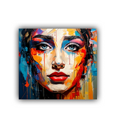 Abstract portrait wall art canvas with rich color textures