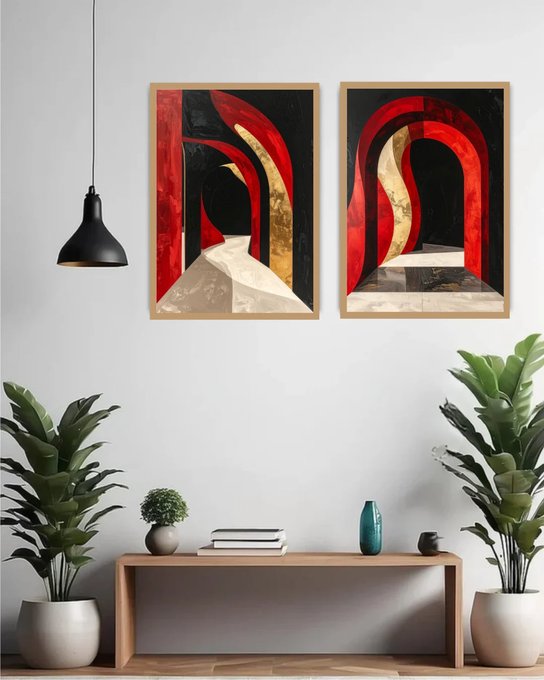 Modern Archway Canvas Wall Art Set for Contemporary Living Room Decoration