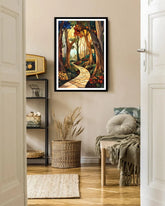 Abstract figurative nature portrait canvas wall art in modern interior
